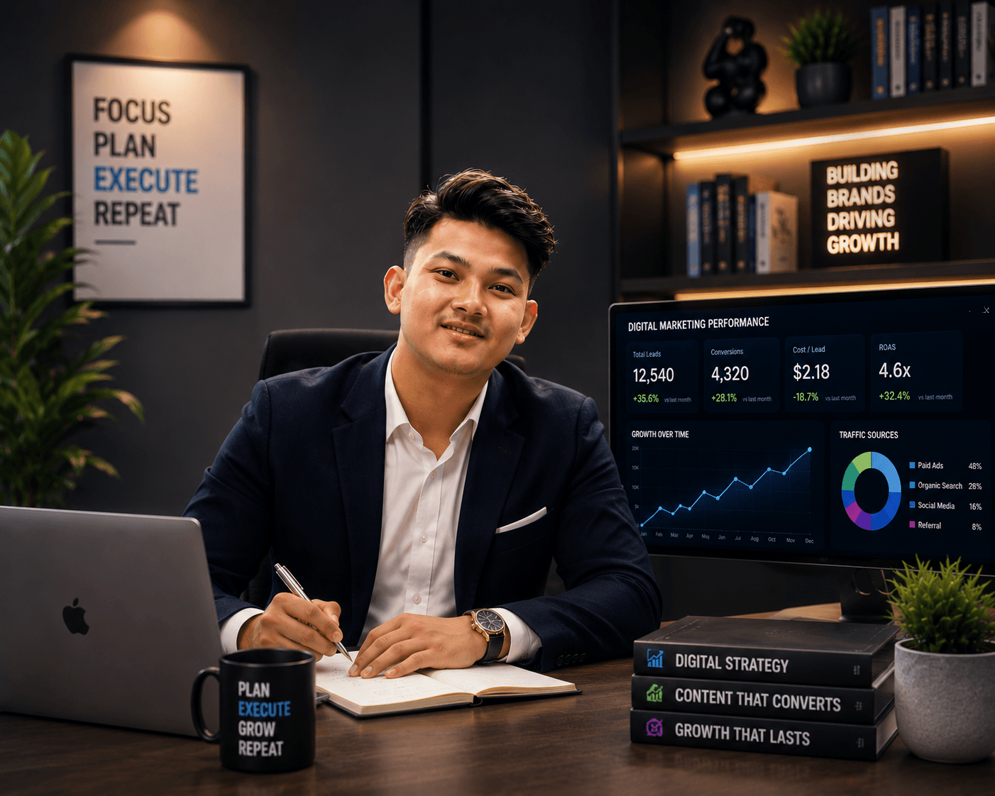 Om Prakash planning digital marketing strategy